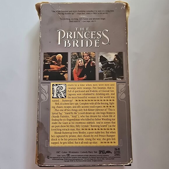 The Princess Bride VHS Tape Rob Reiner Film 1987 Hi-Fi Stereo Vintage Movie Clas - Picture 5 of 14